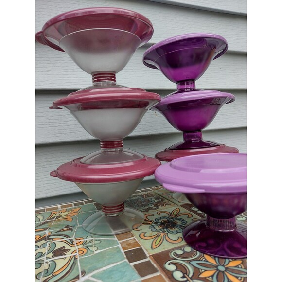 Tupperware Sheerly Elegant Acrylic Dessert Dishes x7 - Picture 3 of 8